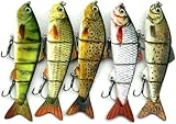 Cebo de manivela, Wobbler Fish 5 Piezas 11,5 cm 16 g, señuelo de natación de Superficie con múltiples articulaciones, Realista, para Trucha, con anzuelos, Herramienta de Pesca para Carpas, lucios y l
