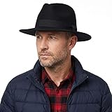 FREEBIRD99 100% Wool Wide Brim Fedora Hat Men Women Classic Felt Panama Jazz Trilby Adjustable (UK, Numeric, 7, 7 1/4, Black)