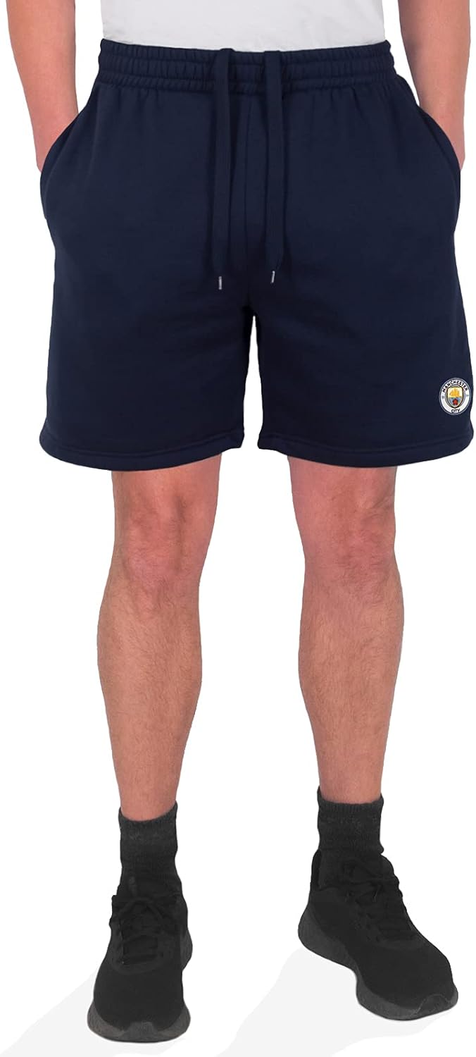 Manchester City FC Official Soccer Gift Mens Fleece Jogger Shorts