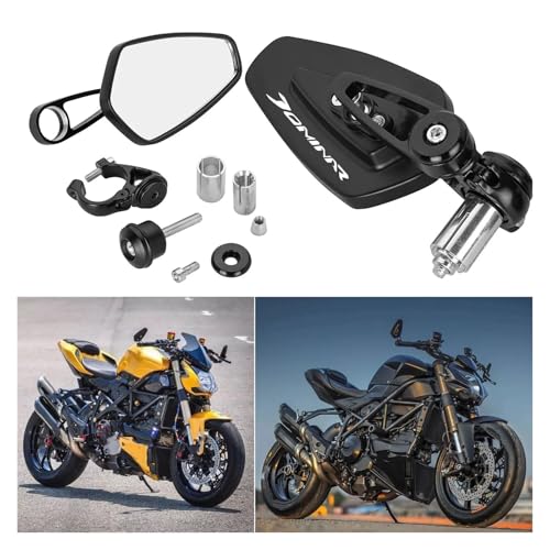Espejos retrovisores de extremo de barra estables para moto Dominar 400 6