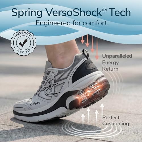 Image of g-defy ION Walking Shoes for Men | Comfortable Orthopedic Shoes for Standing All Day | Patented VersoShock Technology | Wide Toe Box