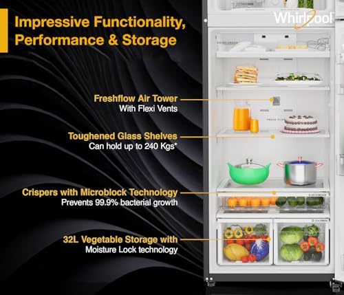 Image of Whirlpool 467L 2star IntelliFresh Convertible Inverter Frost Free Double Door Refrigerator (IF INV CNV 515 ALPHA STEEL (2S)-Y, 2026 Model)