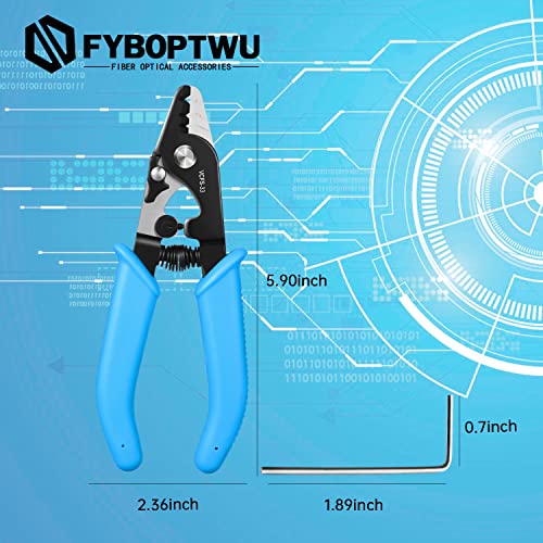 FYBOPTWU - 1 pc V-CFS-3 Fiber Optic Stripper 3 Port Hole Stainless Steel Fiber Optic Stripping Tool with 6