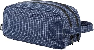 GOX Small Travel Toiletry Bag for Men, Dopp Kit, Water-Repellent Nylon, TSA Carry-On Leakproof Cosmetic Organizer Dopp Kit (10.4"x5.5"x5.1") & Carry Handle (Navy)