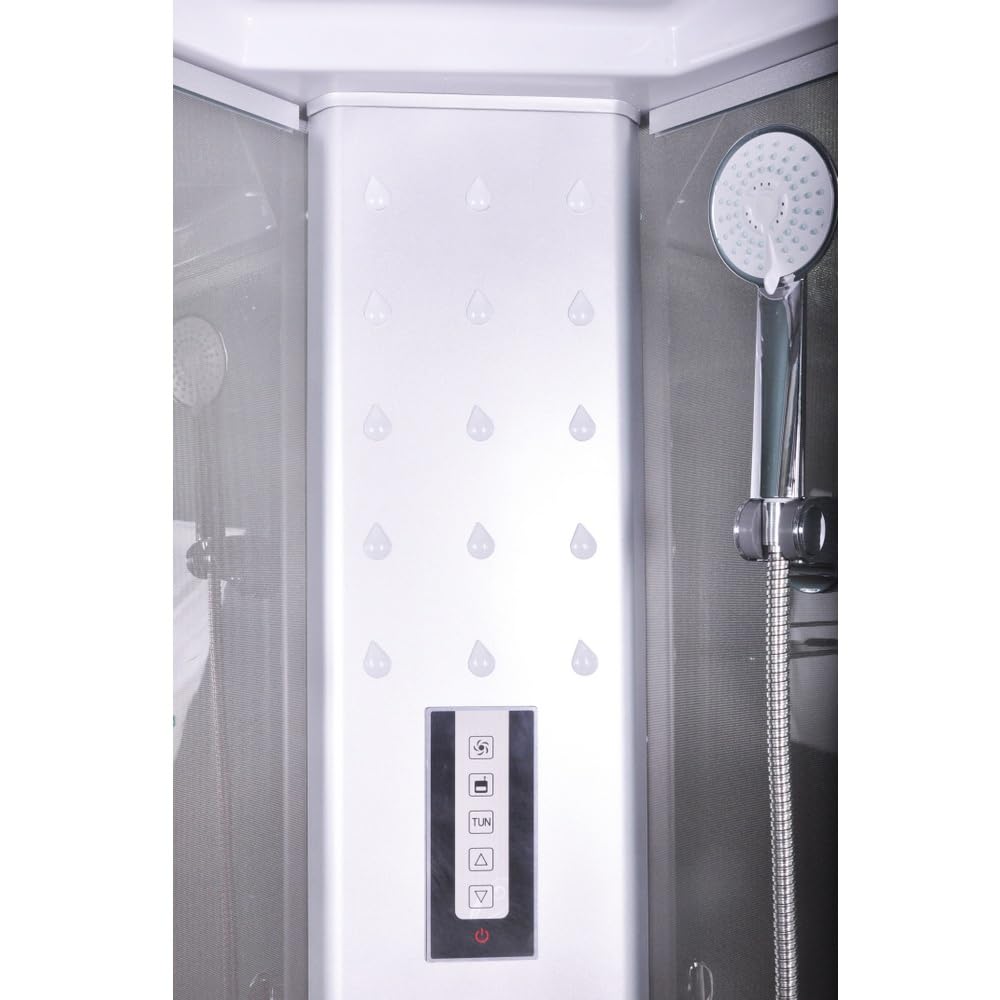 Bagno Italia Cabina de ducha hidromasaje 90 x 90 cm 6 chorros y bañera semicircular