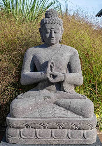 IDYL Lavastein Figur Buddha sitzend | Sitzender Buddha aus Lava |...