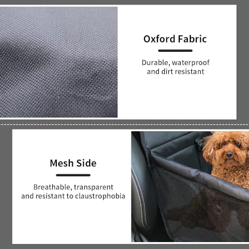 Gvolatee Hunde Autositz, Hundesitz Auto mit Sicherheitsgurt Atmungsaktiver Faltbarer, für Kleine bis Mittlere Hunde, Hundeautositz für Rückbank faltbar - Schutz für Autositze 40×34×25cm