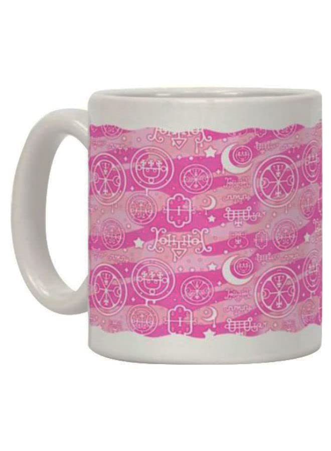 VOLTX DESIGN - Demon Sigils Printed Coffee Mug White/Pink (VTX-12690)