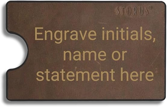 Storus Smart Wallet Leather, Slim Minimalist RFID Blocking Card Holder Money Clip for Men, Gift, Groomsmen, Graduation with Engraving Option - Brown