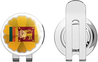 Sri Lanka Flag Flower Golf Hat Clip with Magnetic Ball Marker