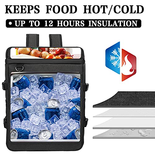 Insulated Cooler Backpack Leakproof Backpack Cooler 45 Can Large Soft Cooler Bag To Picnic Travel For Men Women (Black-Grey) #TOP1