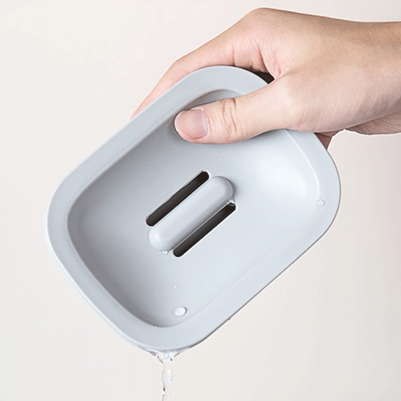 Jabonera con escurridor, jabonera, ahorradora de jabón, fácil de Limpiar, Bandeja para jabón seco y Antiadherente para Ducha y baño