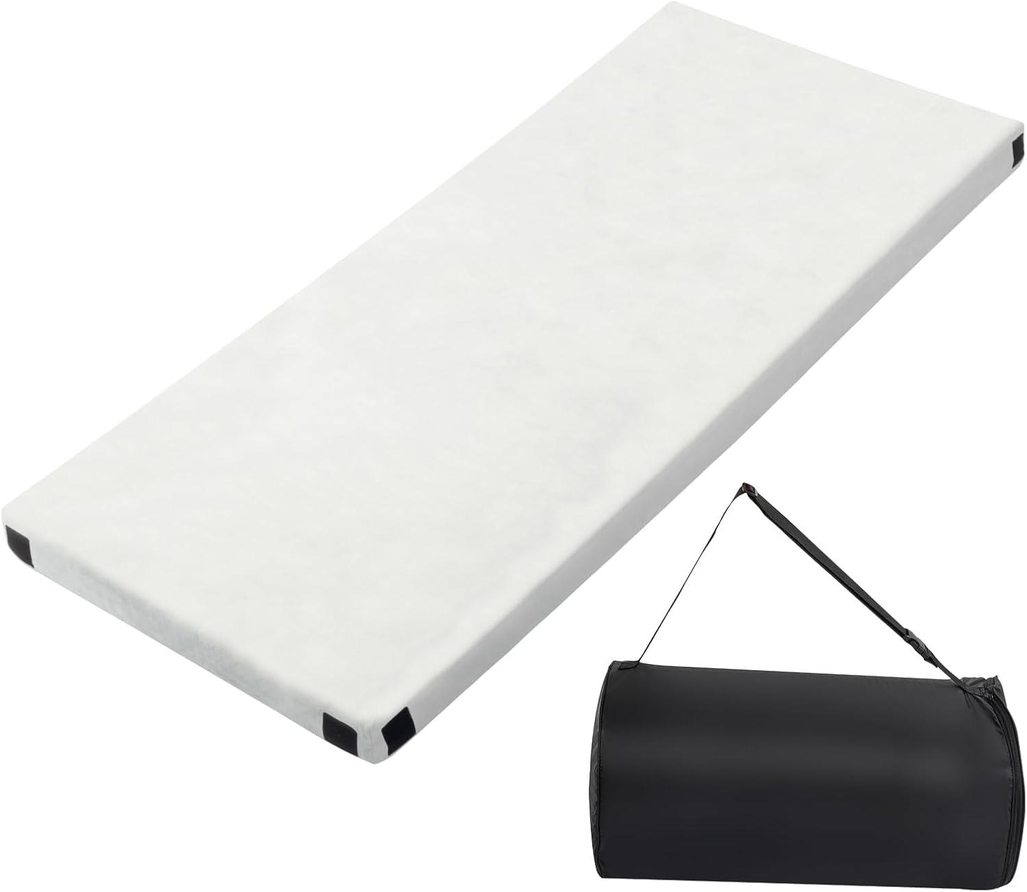 Foam Sleeping Mats with Strap Versatile Pad Sleep Comfortably Camping Bed Pads Portable Roll Up Mattress for Adults Sleepover Car Bed Easy Transport with Travel Bag Gray 75" D x 38" W x 2.5" H