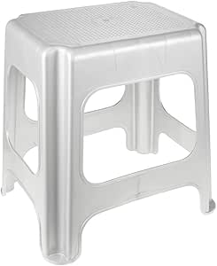 keeeper Maxi-Hocker, Anti-Rutsch-Gummierung, Polypropylen, 41 x 33,5 x 42,5 cm, Max, Silber