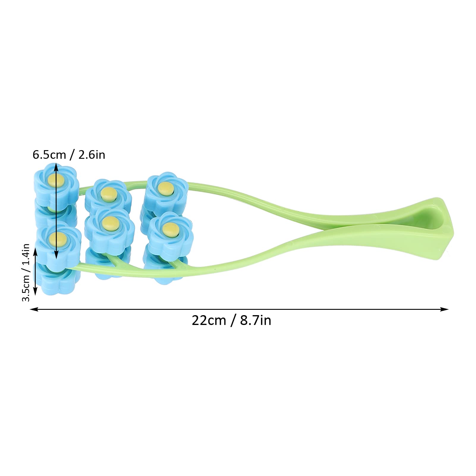 Gesichtswalze, Blütenmassage Roller Gesichtsmassage Roller Gesichtsmassagebaste Doppelklammern Massagegeroller für Gesicht, Gesichtswalze, Bildhauerei und Halsheben (BLUE)