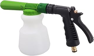 ONILA Espuma de spray de sabão de lavagem de carro de baixa pressão pistola de espuma canhão de espuma de espuma de neve bocal de espuma de lança mangueira de água pistola de espuma 1L garrafa