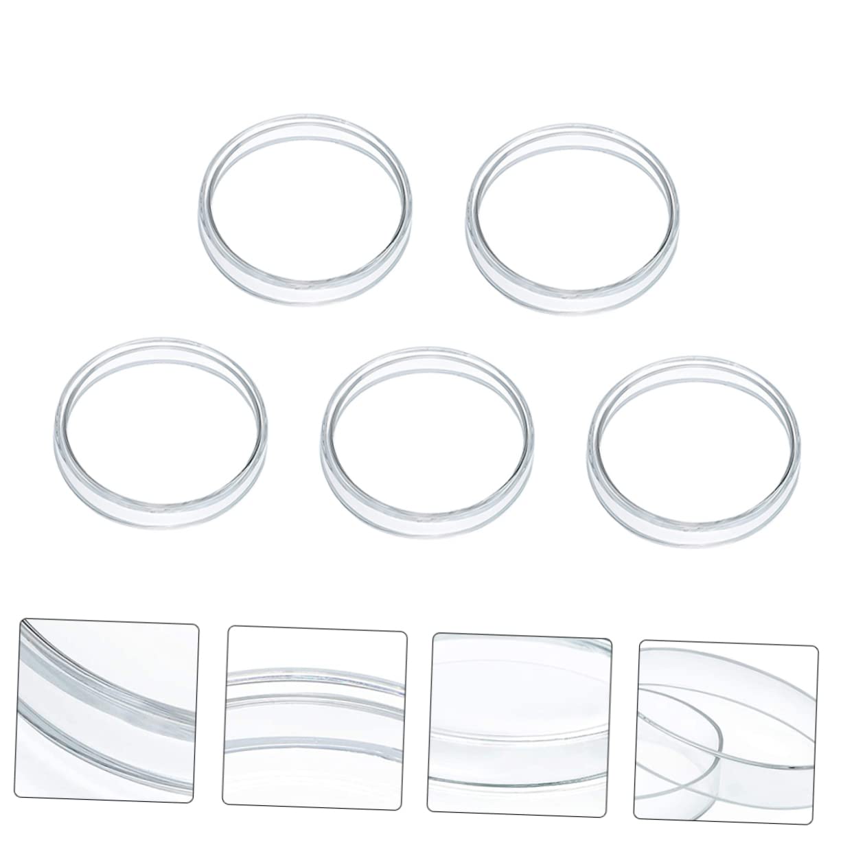 Glas Petrischalen Transparent Flach Für Schulexperimente Labor-zwecke 5 Stück Mit Klarer Beobachtungsfunktion