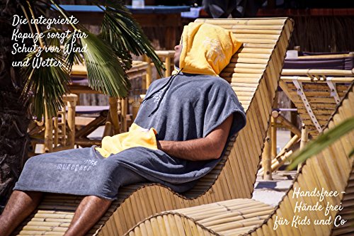musegear Surf Poncho Erwachsene - Mobile Umkleide - one Size - orange/anthrazit – Umkleidehilfe und kuscheliger Bademantel - Modisch und nützlich - Image 6