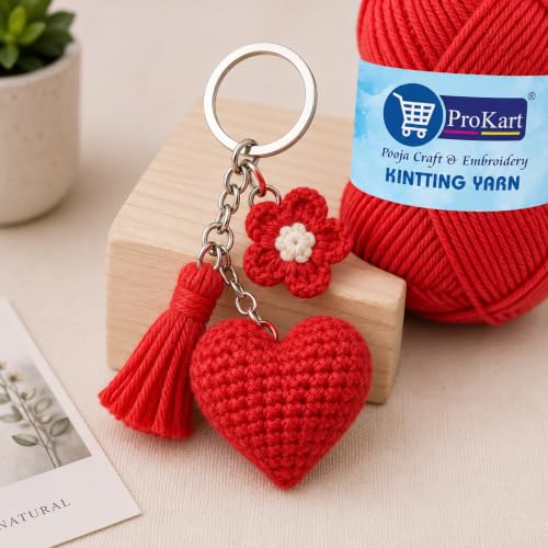 Image of ProKart Premium 4-Ply Woolen Knitting Yarn | 100g Carrot Hand Crochet Soft Wool for Sweaters, Scarves, Hats, Baby Clothes & DIY Craft Accessories (1 Ball x 100g)