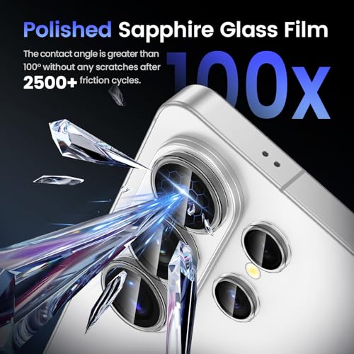 Image of Tensea (3+2 Pack Compatible with Samsung Galaxy S26 Ultra Camera Lens Protector, 9H Tempered Glass Camera Cover Screen Protector Metal Custom Ring Installation Tray