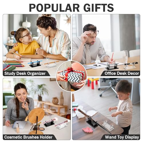 4 PCS Acrylic Pen Display Stand, Fountain Pen Holder Rack, Ballpoint Pen & Paintbrush Organizer for Home, Office, School, or Store, Black & Transparent - Image 6
