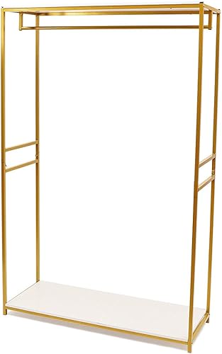 Modernos estantes de ropa resistentes al por menor, estantes de almacenamiento de metal, estante de exhibición de pie para tendedero de ropa,