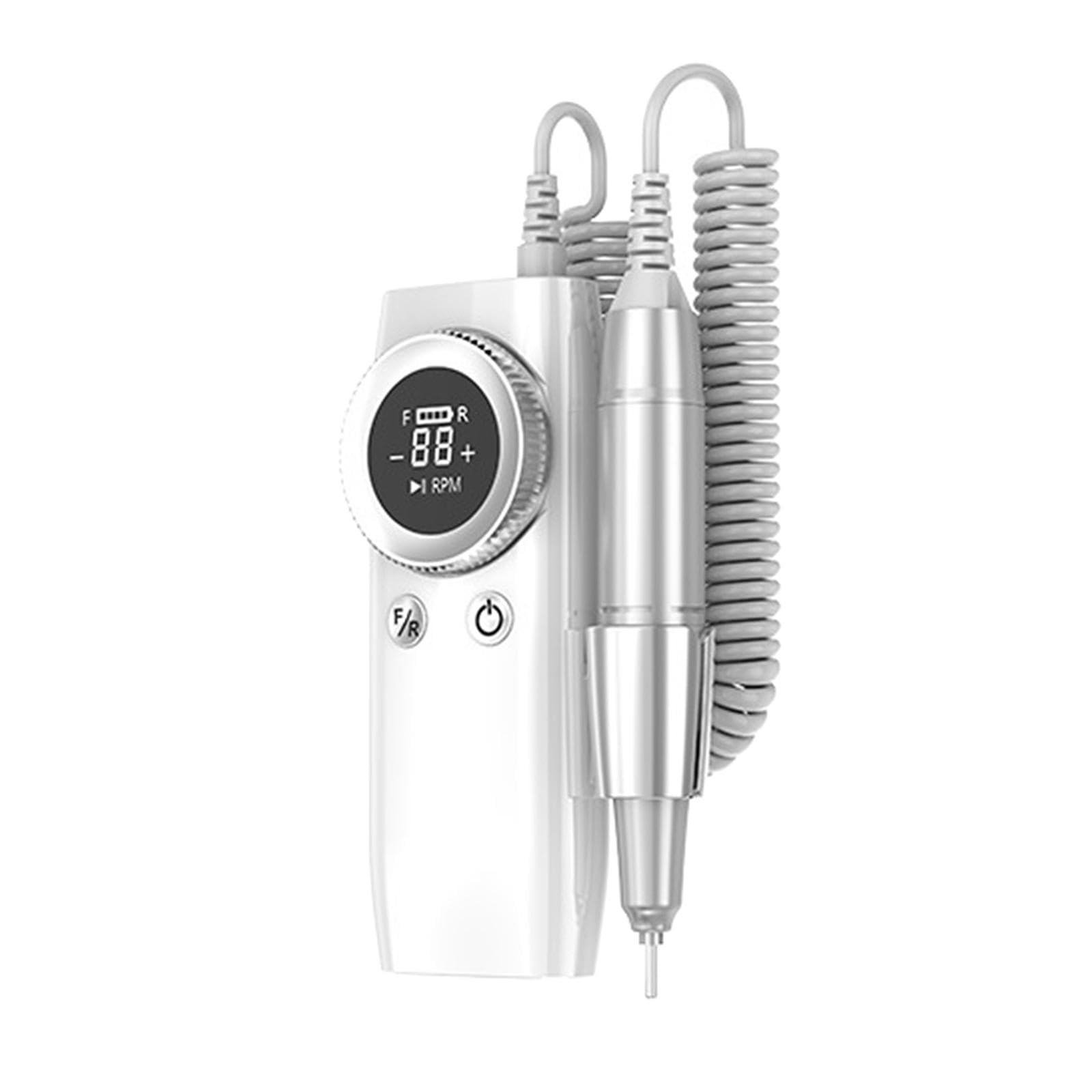 Lima de Uñas Portátil, Lima de Uñas Eléctrica, Bajo Nivel de Ruido, Ajustable para Pulir Y Quitar Uñas de Gel, Blanco