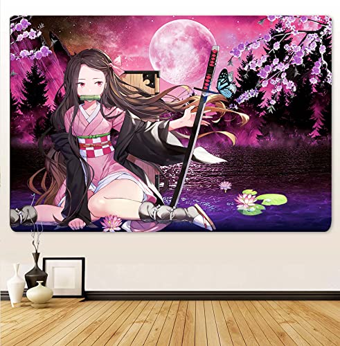 Raging Rhino Demon Slayer Tapestry Anime Tapestry Cartoon Poster Background Tapestry Wall Hanging For Living Room College Dormitory Room Home Decoration 60X40 Inches(Butterfly Girl Demon Slayer) #TOP7