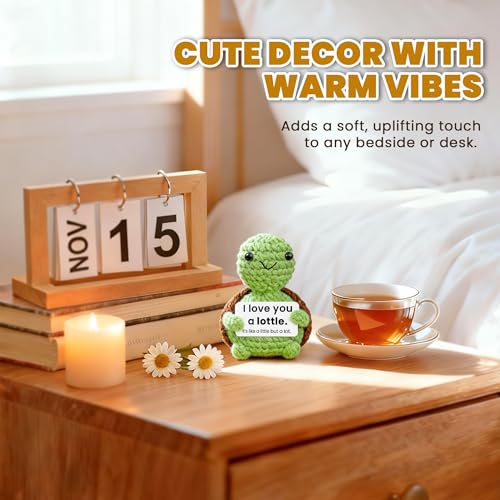 I Love You Turtle Gift for Girlfriend Boyfriend, Small Crochet Turtle - image 7