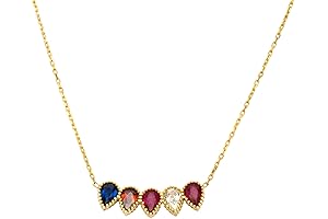 Family Jewelry for Women: Sterling Silver Birthstone Necklace