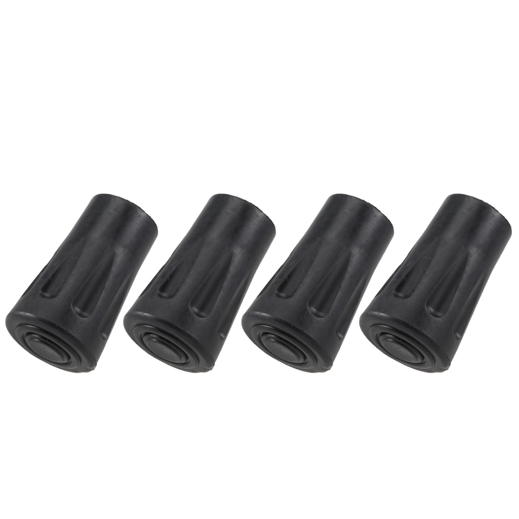 Lizusidtsy 4 pcs Replacement Rubber Tips End for Hiking Stick Walking Trekking Poles 4cm, black