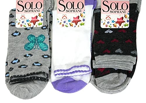 Solo Soprani 3 Paia di Calze Corte Bimba Caldo
