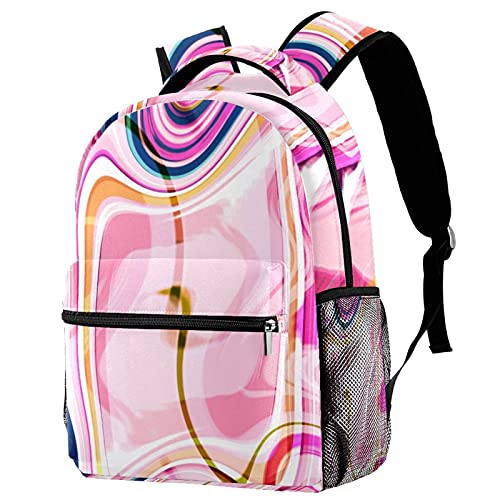 Sac à dos d'école homme femme grand format imprimé papillon rose