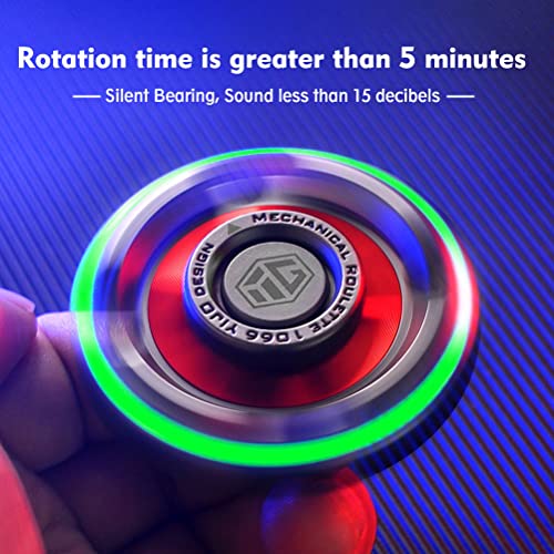 Fidget Spinners, Fidget Spinner for Adults, Stress Anxiety ADHD Relief Figets Toy, Metal Finger Hand Spinner Toys with Luminous Light, Fidget Spinner Need Absorb Light Then Release in Dark by INNÔPLUS - Image 2