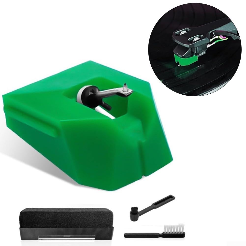 Aguja de repuesto para Audio-Technica AT-VMN95E, compatible con las series AT-LP120X y VM95, lápiz capacitivo de seguimiento preciso con herramientas de limpieza de discos