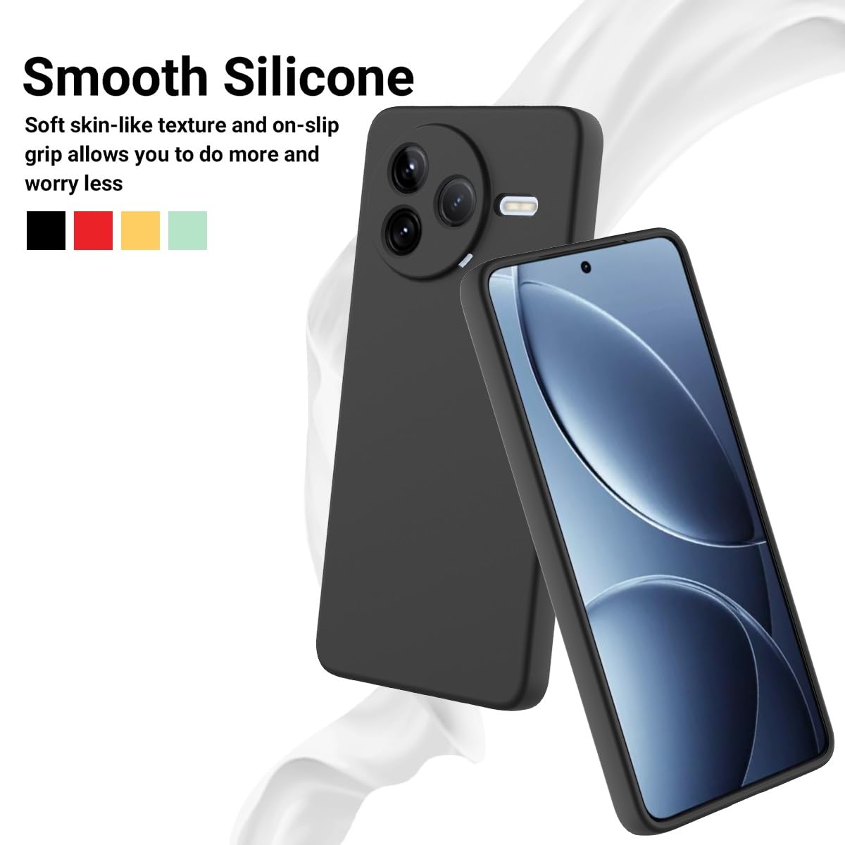 SEAHAI Case For Xiaomi POCO F7 Ultra 5G, Double Layer Reinforced Defense TPU Silicone Shockproof Armor Protection Case, Cover With Bracket And Stand - Black