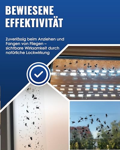 PIC Fenster-Fliegenfalle Innenbereich 16 Stück – Fliegenfänger Klebestreifen, Fliegenfalle Klebefalle - Giftfreie, Geruchlose Fliegen Fallen zum Fangen von Fliegen und Fruchtfliegen, Fly Trap