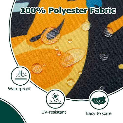 Harborest Indoor/Outdoor Chair Cushions Set Of 4 Waterproof,Round Corner Outdoor Cushions For Patio Furniture - Patio Chair Cushions With Ties,17"X16"X2",Philomel #TOP1