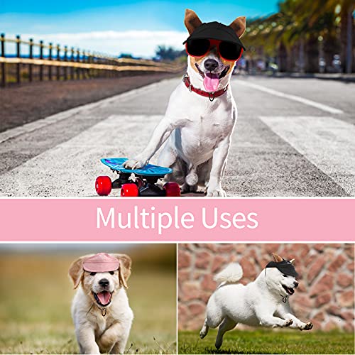 3 Pieces Dog Baseball Caps Visor Hats Pet Outdoor Sports Hats With Ear Holes Pet Dog Mesh Porous Cap Pet Baseball Caps With Adjustable Chin Strap For Small Dogs (Pink, Blue, Black, Small) #TOP4