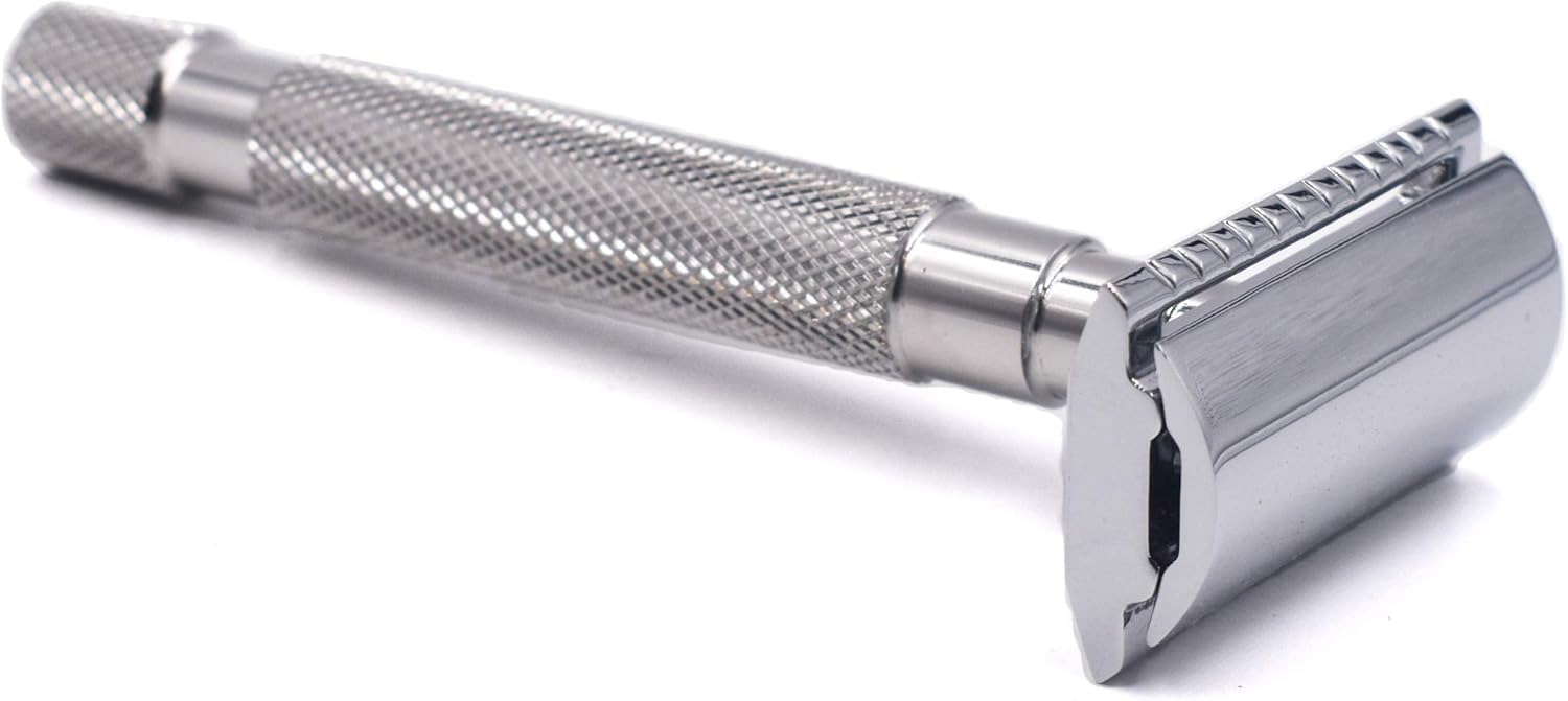 PARKER Safety Razor Men 64S Stainless Steel Handle Double Edge Safety Razor & 5 Premium Blades 2