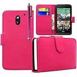 VCOMP® Housse Coque Etui Portefeuille Cuir PU pour HTC Desire 610 + Stylet - Rose VCOMP® Housse Coque Etui Portefeuille Cuir PU pour HTC Desire 610 + Stylet - Rose