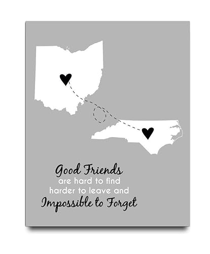Miniatura 5 de Going Away Paper Art Print | Long Distance Map Gift | Unique Friend Gift | Personalized Going Away | Best Friend Gift | Best Friend Long Distance