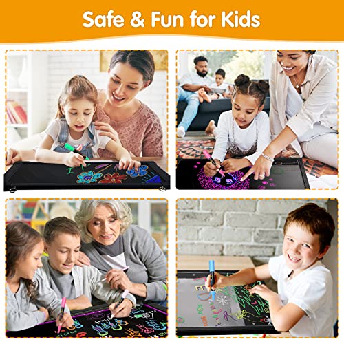 Slsy Illuminated Led Message Writing Board, 24''X16" Erasable Neon Effect Menu Sign Board With 8 Fluorescent Makers, 26 Flashing Modes, Remote Control Message Board #TOP6