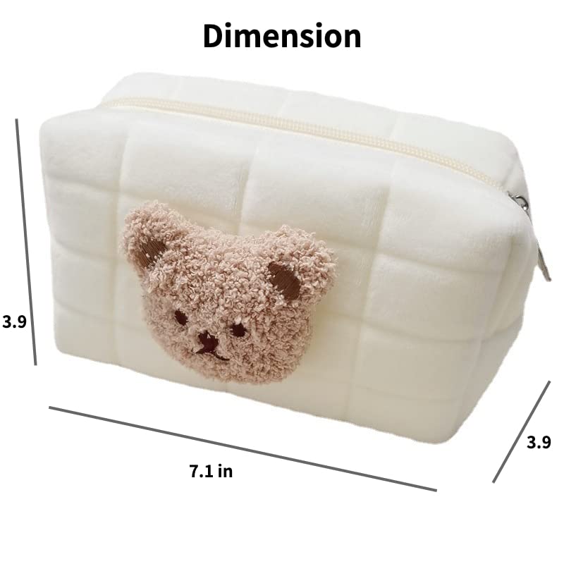 Miniatura 4 de Bolsa pequeña de cosméticos Kawaii linda bolsa de maquillaje estética Y2k bolsa de cosméticos para bolso (B-caqui)