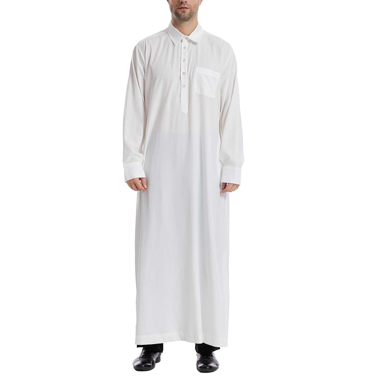 COOFANINWhite Kaftan Dress Men Arabic Abaya for Men Big Men's Caftan Ropa Africana para Hombre Mens White Kaftan African Dresses for Women Wedding UK Sales Clearance