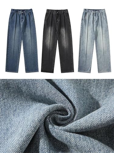Mens Jeans Spring Summer Wide Leg Denim Pants Loose Straight Casual Fashion Trousers Lightweight2
