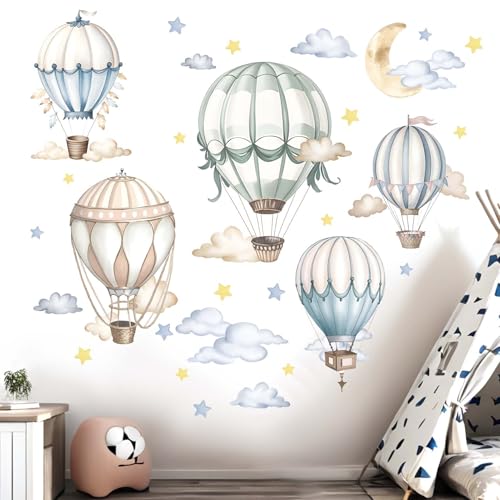 Adhesivos de pared globo aerostático para bebés