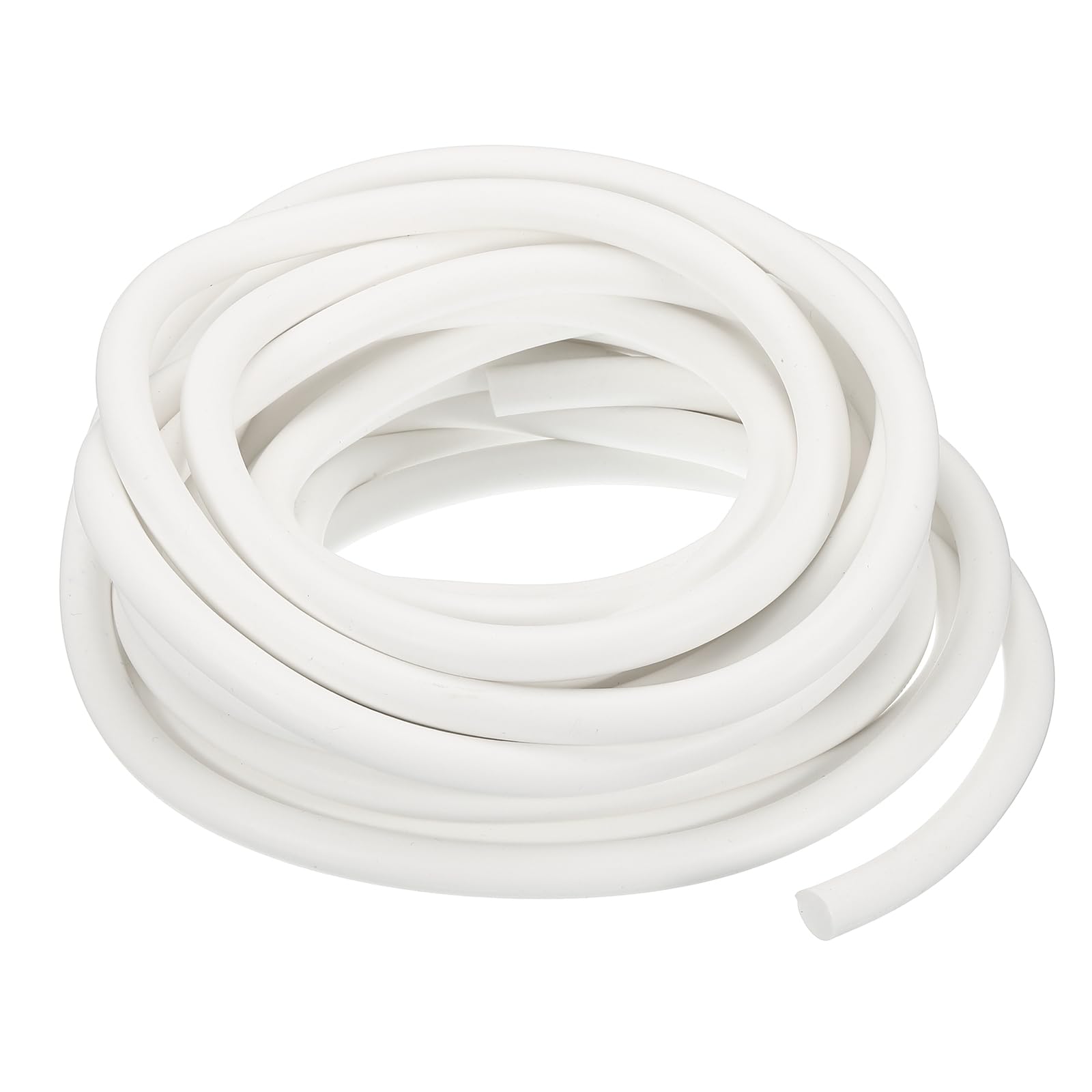 PATIKIL Silicone Foam Seal Strip 9.5mm Dia 7.5 M(24.6 Ft) Long, Round High Density Solid Sponge Rubber Weather Seal Strip for DIY Warehouse Concrete Joints Wall Cracks, White