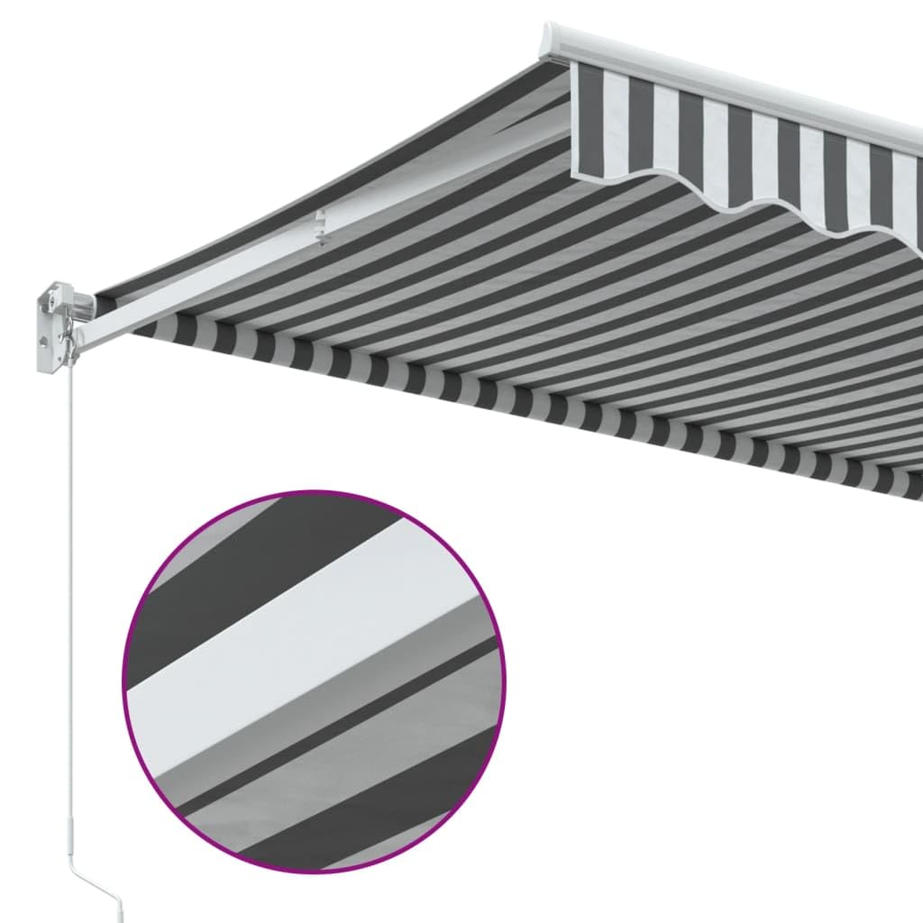 Toldo retráctil antracita y blanco, 3,5 x 2,5 m, toldo de aluminio articulado con soporte de pared, resistente a los rayos UV