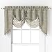 Ultra Elegant Clipped Jacquard Georgette Fringed Window Valance With an Attached Sheer Swag by GoodGram - Assorted Colors (Sage)